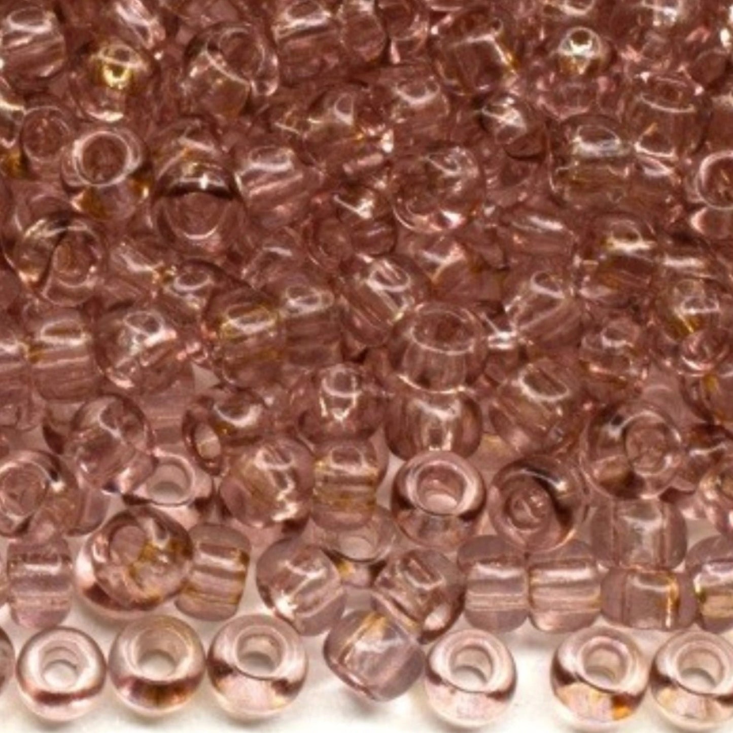 10/0 01113 Preciosa tjekkiske glasperler Rocailles 2,3 mm. Brun krystal - Solgel farvet.