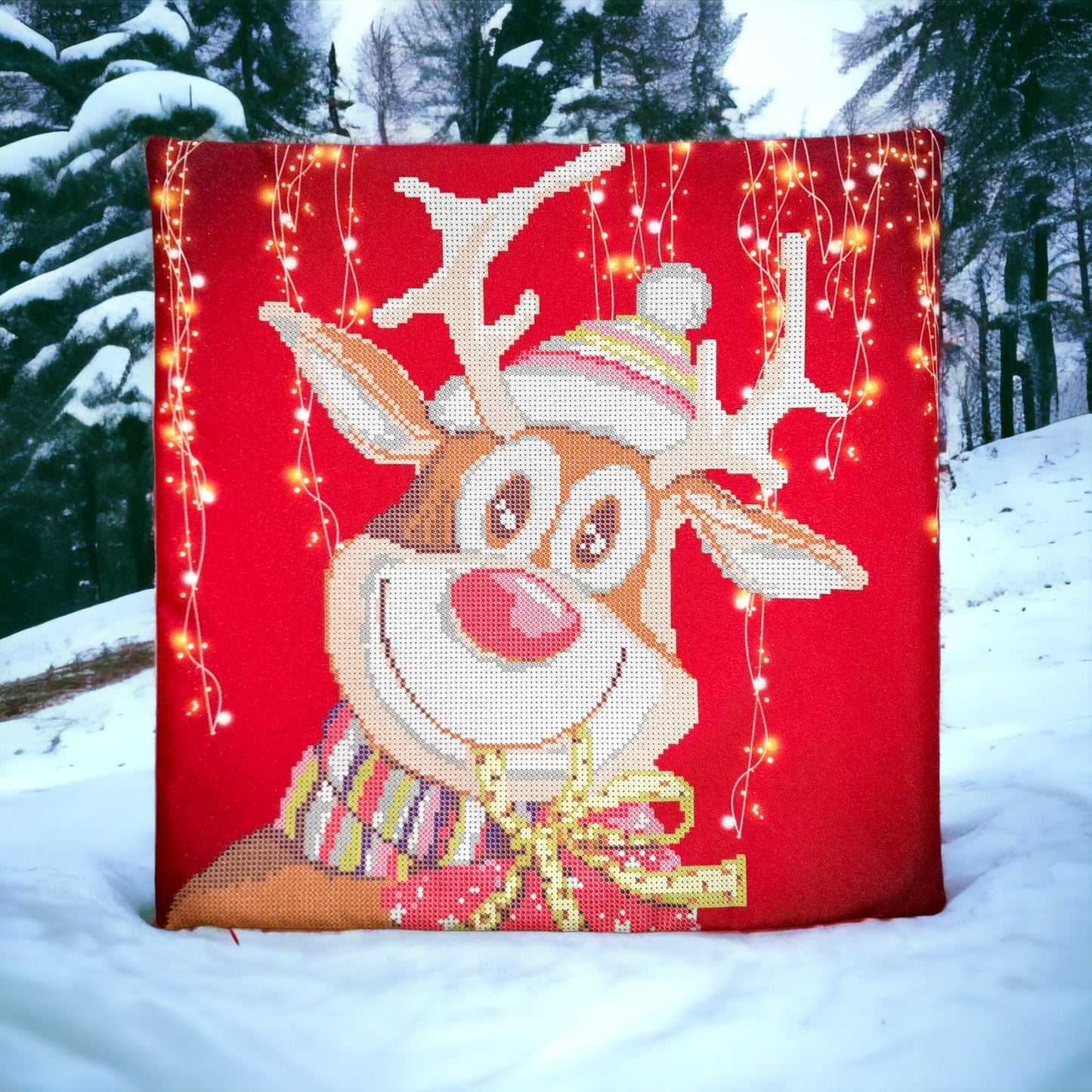 Pillow Bead embroidery Kit - DIY Bead Craft for a Charming Home Decor - VadymShop