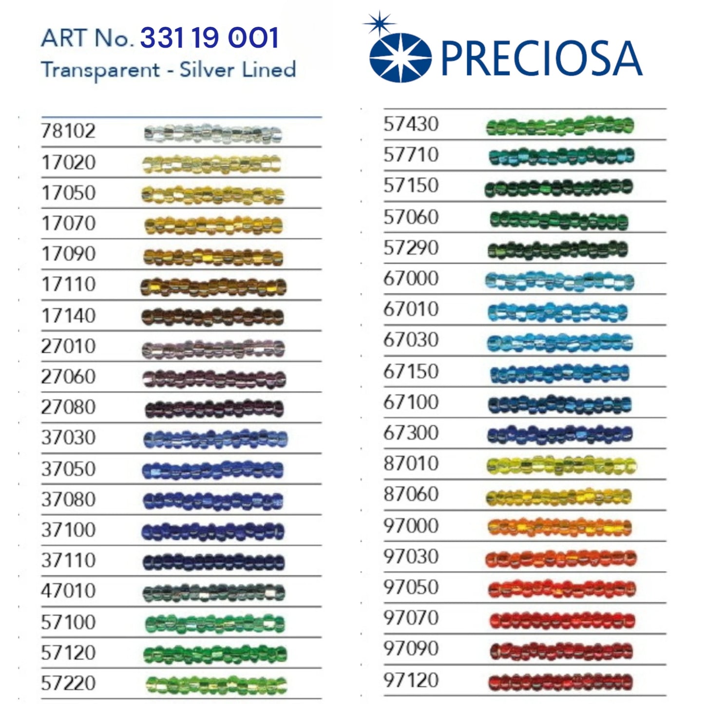 10/0 27010 Preciosa Cuentas de Semilla (Abalorios / Mostacillas) Checas de Vidrio Rocallas 2.3mm. Morado transparente con línea plateada.