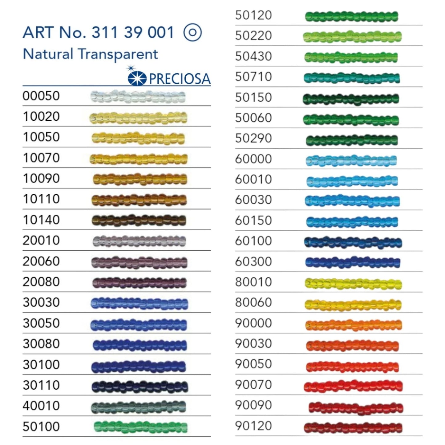 10/0 60210matte Preciosa Чеський Скляний Бісер Рокайль 2.3mm. Зелений Синій Прозорий натуральний.