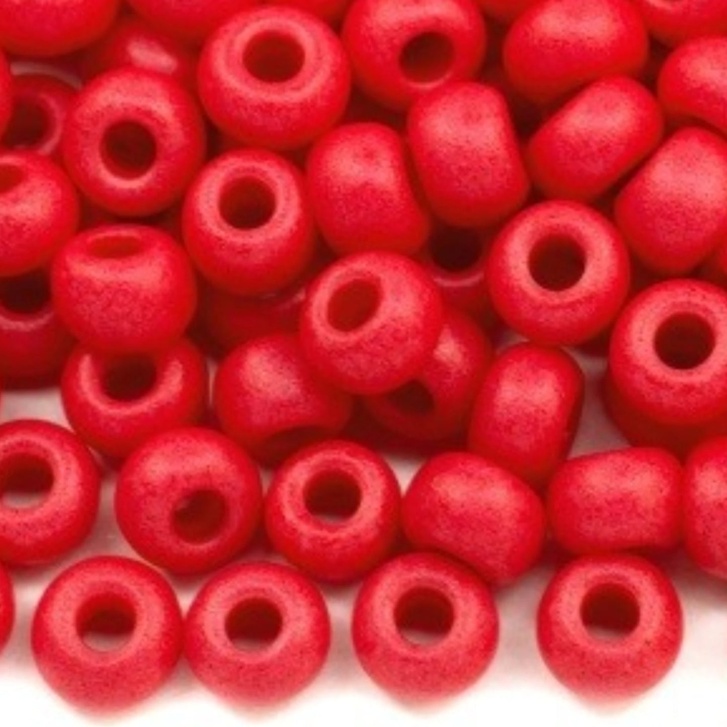 10/0 16A98 matte Preciosa Czech Glass Seed Beads Rocailles 2.3mm. Chalk Red.