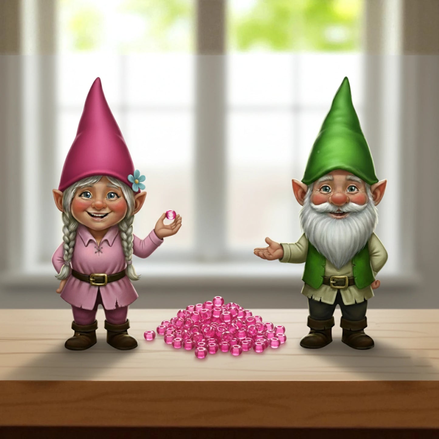 2/0 08777 Preciosa Çek Cam Kum Boncuğu Rocaille Boncuk 6.1mm. Neon Pembe Çizgili.