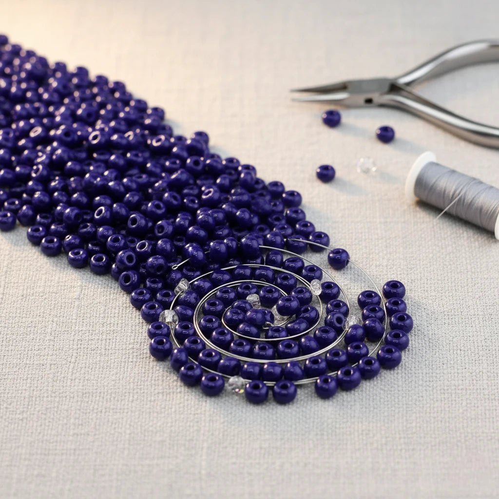 2/0 33070 Preciosa Чехия Стеклянный Бисер Рокайль 6.1mm. Непрозрачный Темно-Синий.