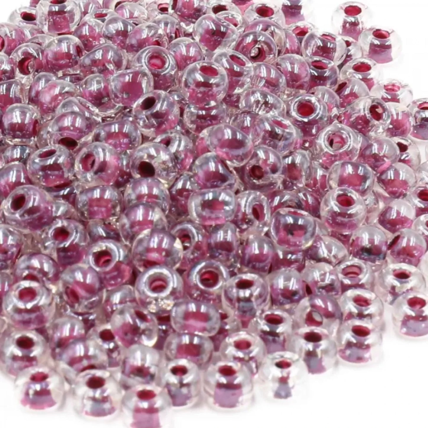 10/0 38627 Preciosa tsjekkiske glass små perler rocailleperler 2,3 mm. Krystallfarget med linje, fiolett Sfinx.