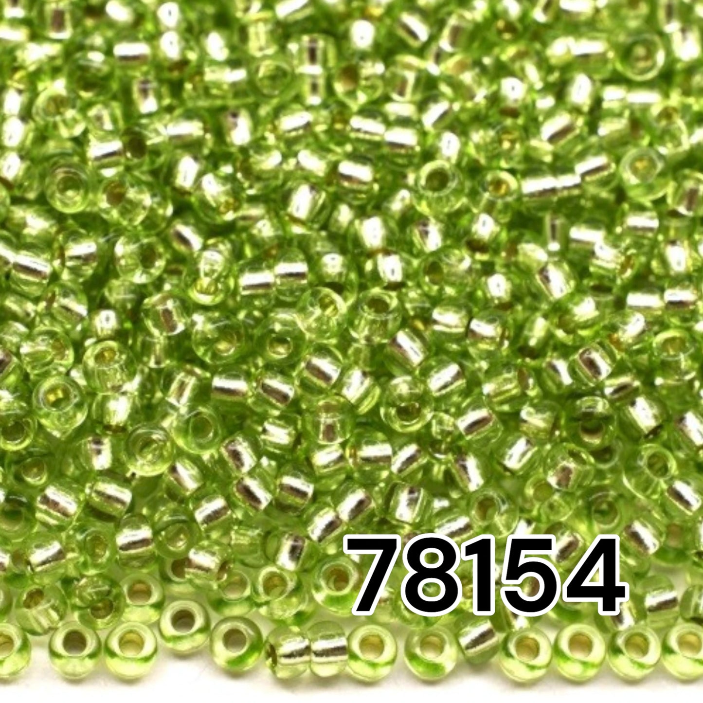 10/0 78154 Preciosa Perline di Vetro Ceco Rocaille 2.3mm. Verde 2 tinto Cristallo, Argento Rivestito.