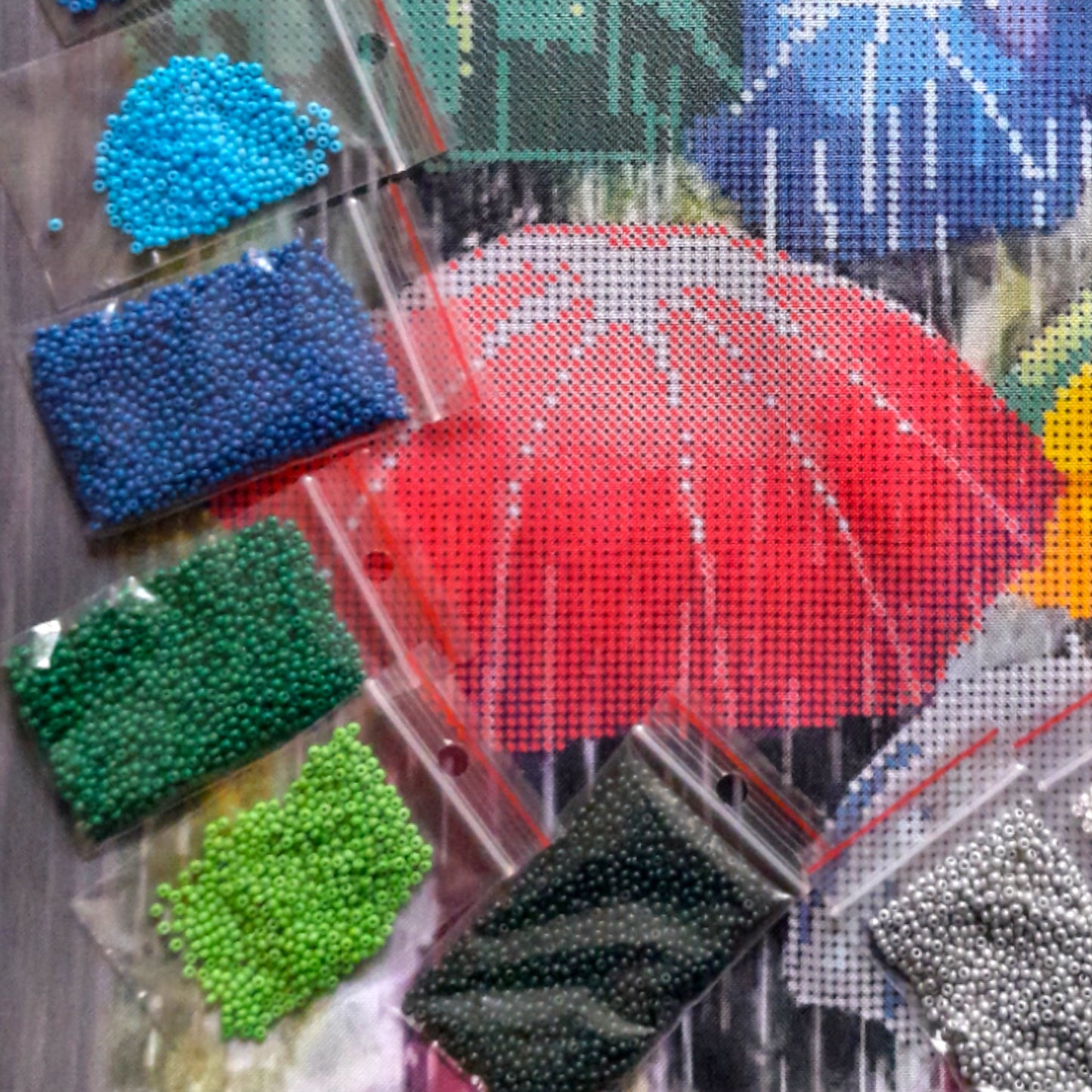 Pillow Bead embroidery Kit - DIY Bead Craft for a Charming Home Decor - VadymShop