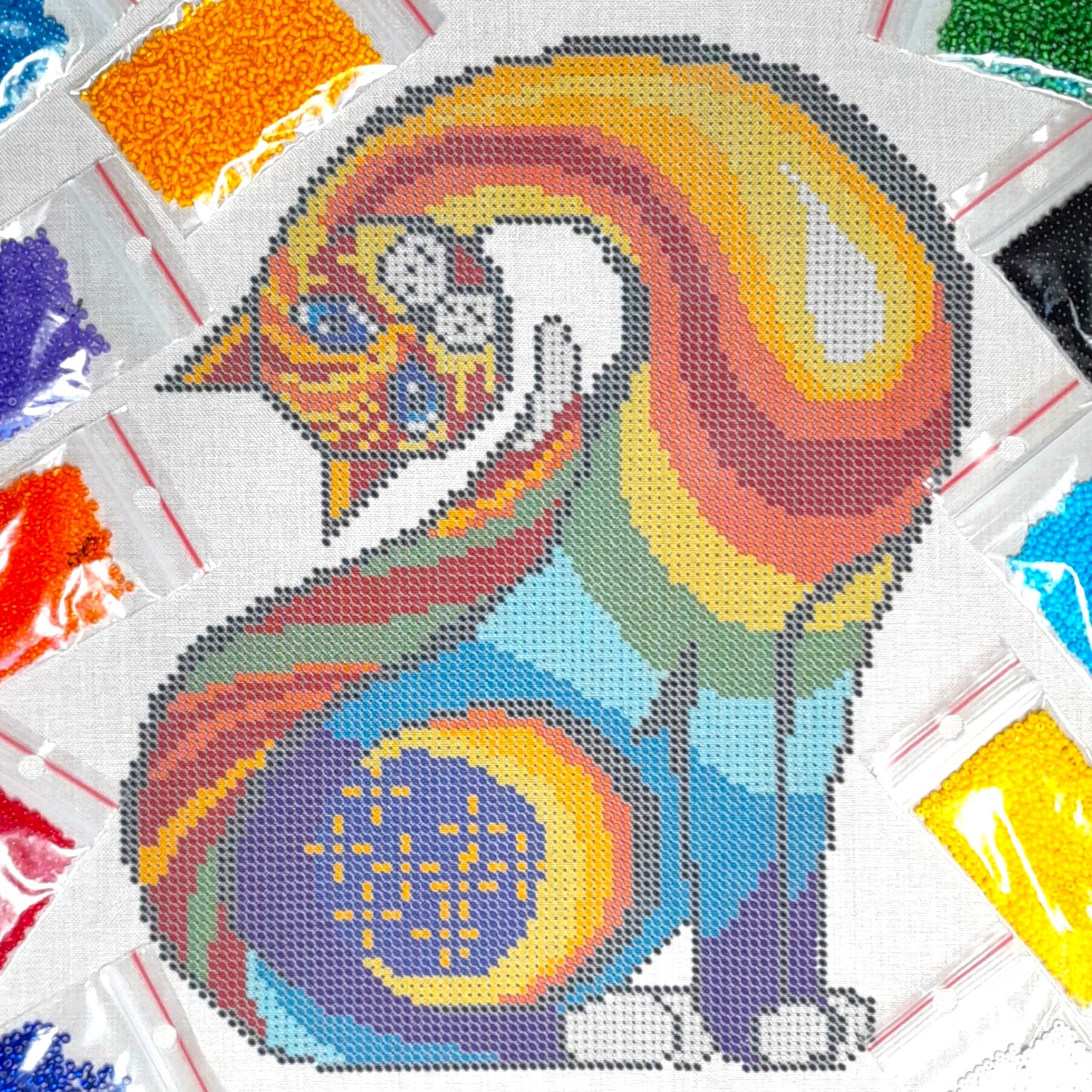 Pillow Bead embroidery Kit - DIY Bead Craft for a Charming Home Decor - VadymShop