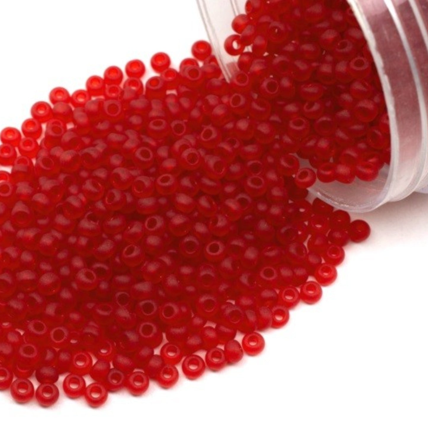 6/0 90070 matte Preciosa Seed Beads Red Orange. Transparent Natural. - VadymShop