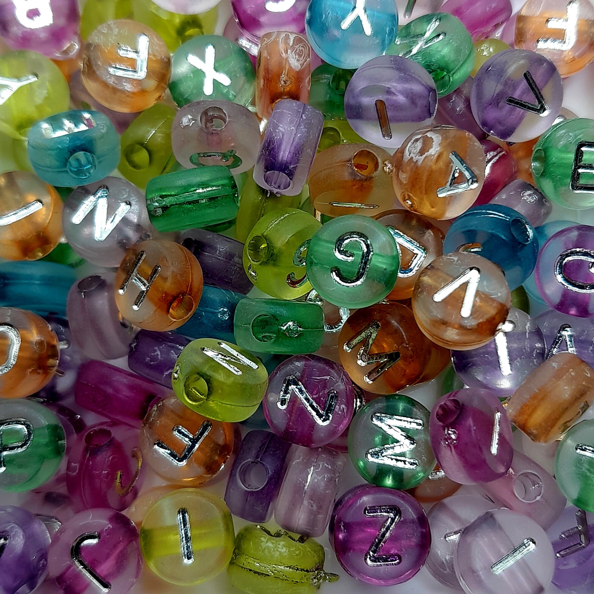 Beads with letters, numbers, emoticons for making bracelets and