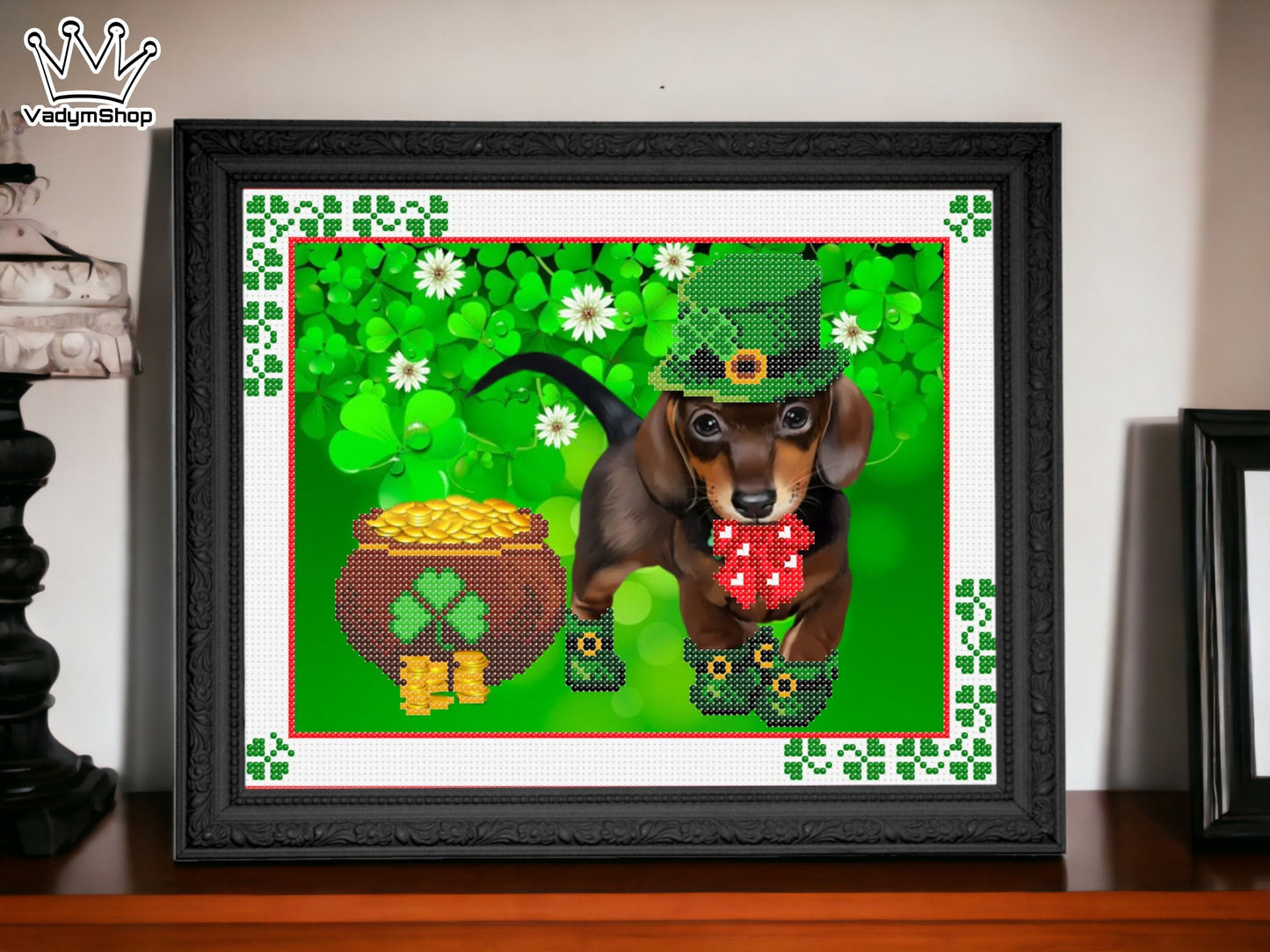 Bead embroidery kit "Dog on wealth" - VadymShop