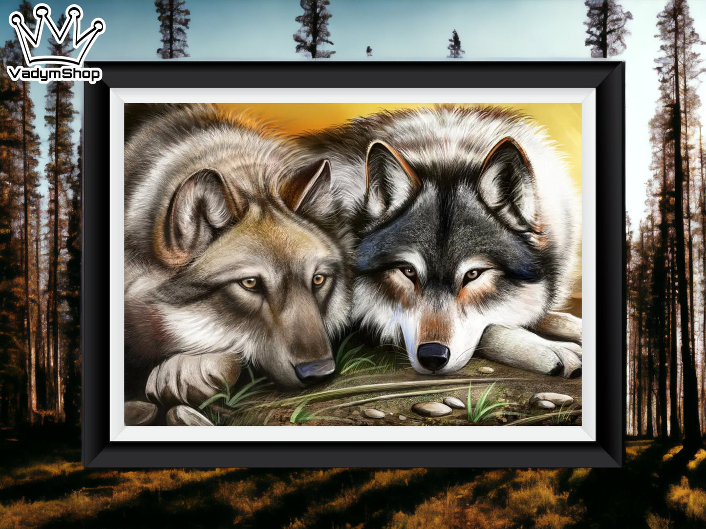 DIY Bead embroidery kit "Wolves loyalty". - VadymShop