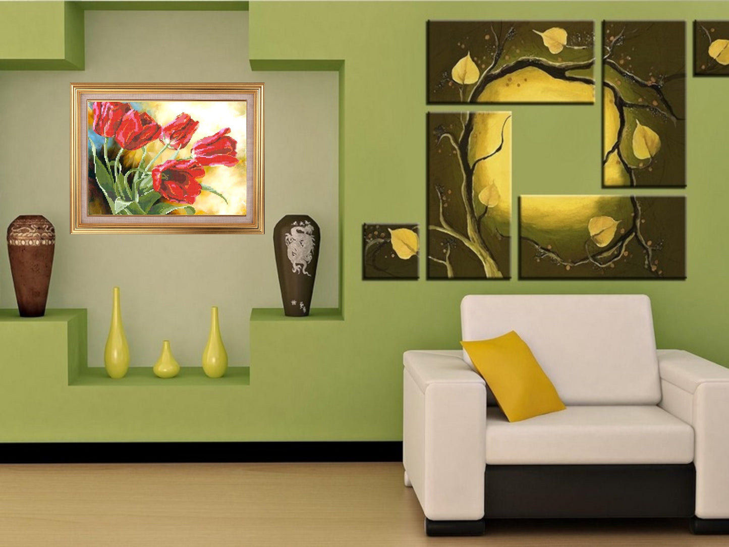 Tulip Blossom DIY Bead Embroidery Kit - Create Stunning Floral Art. - VadymShop