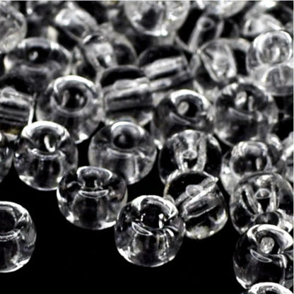 2/0 00050 Preciosa Tsjekkiske glass små perler Rocailleperler 6.1mm. Transparent naturlig.