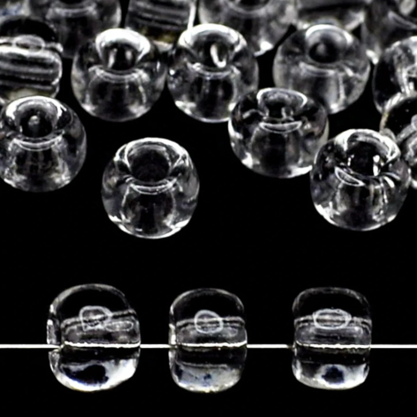 2/0 00050 Preciosa Tsjekkiske glass små perler Rocailleperler 6.1mm. Transparent naturlig.