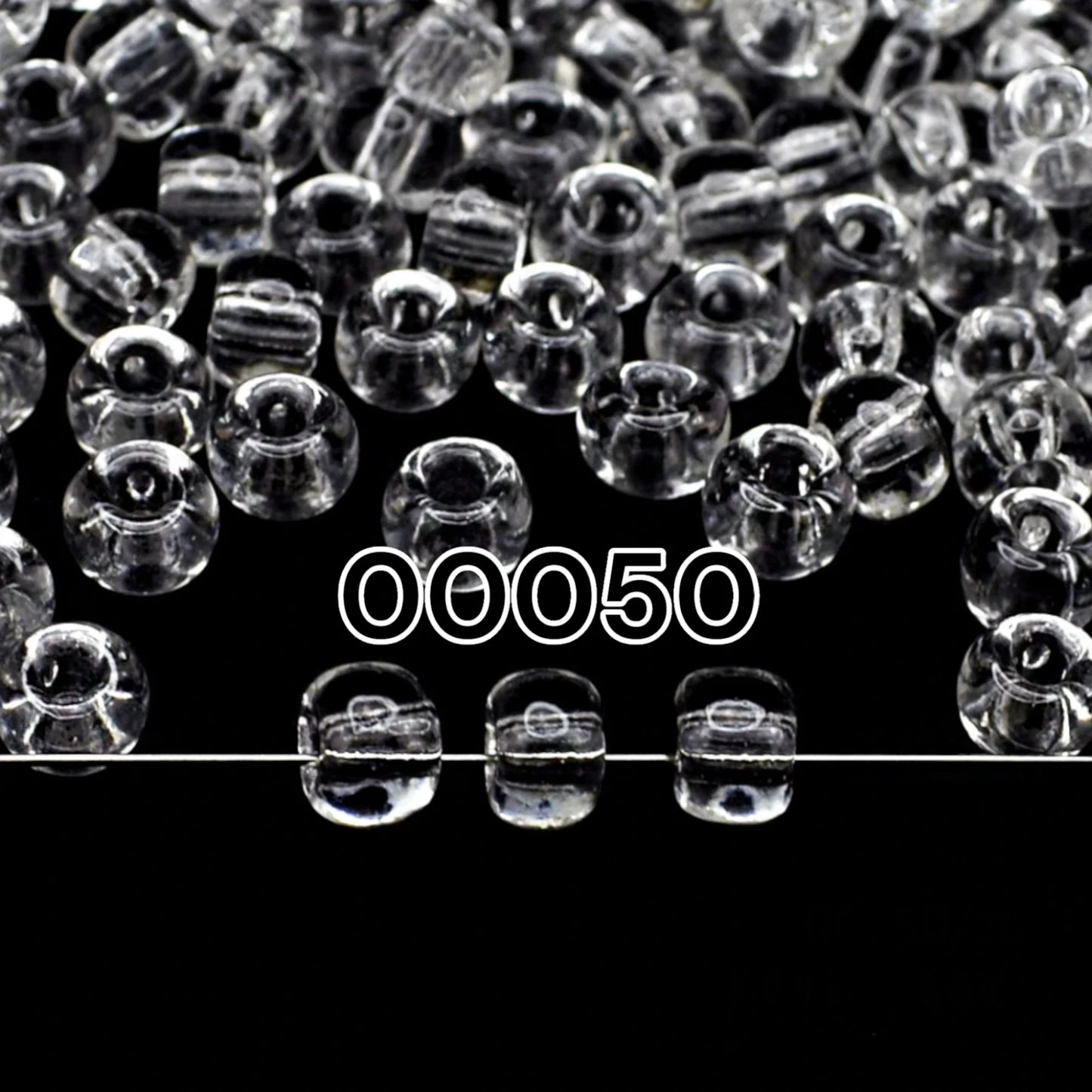 2/0 00050 Preciosa Tsjekkiske glass små perler Rocailleperler 6.1mm. Transparent naturlig.