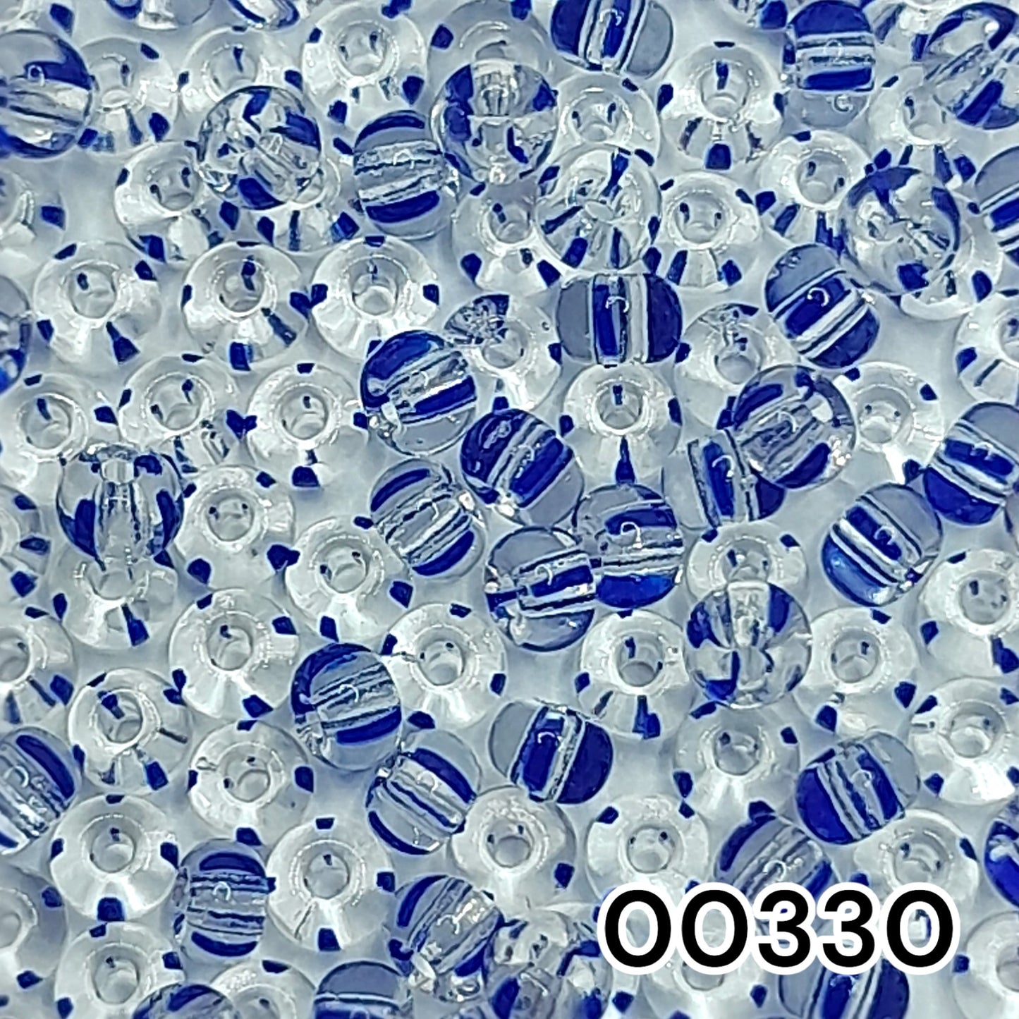 00330 Czech Seed Beads Preciosa Rocailes Crystal Striped - VadymShop