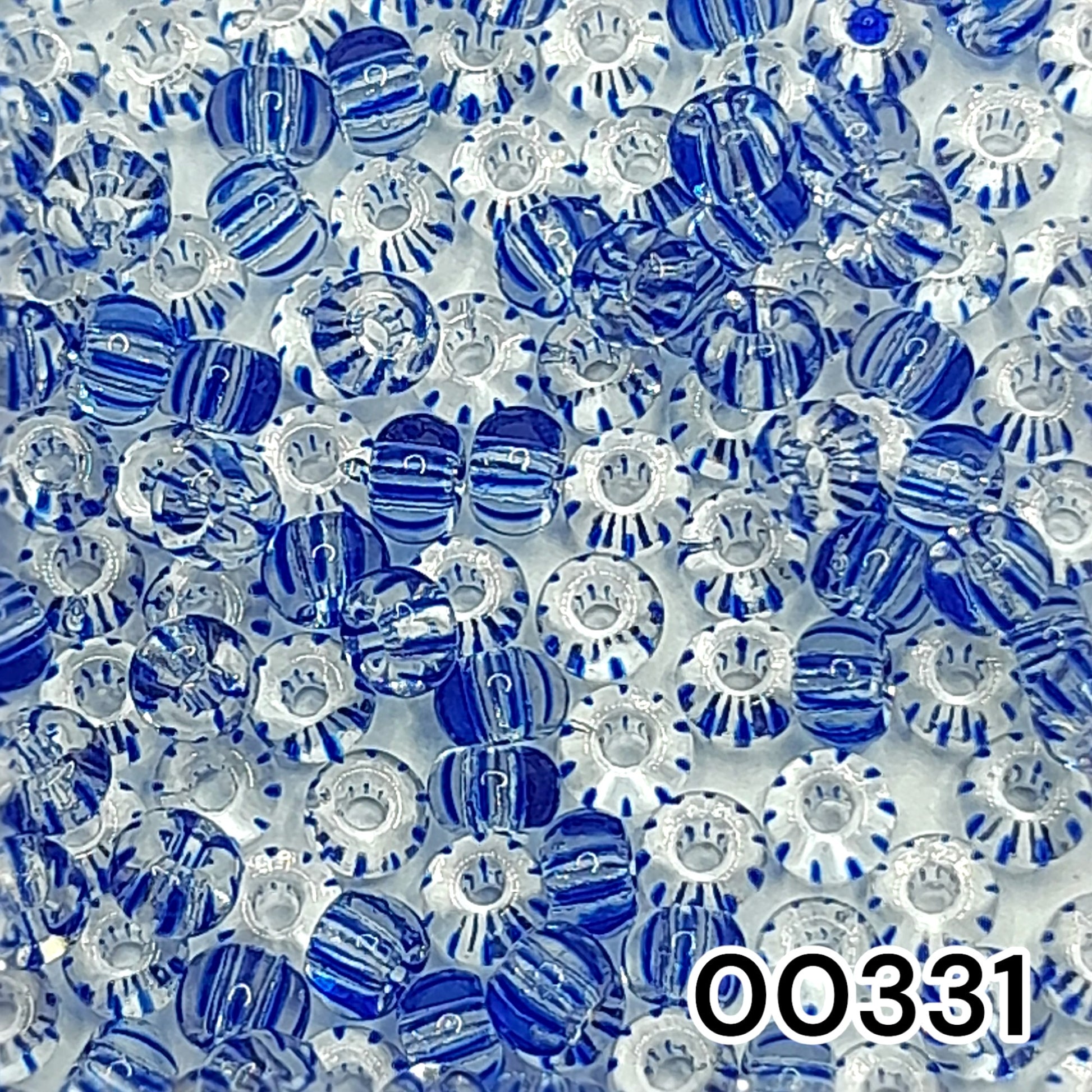 00331 Czech Seed Beads Preciosa Rocailes Crystal Striped - VadymShop
