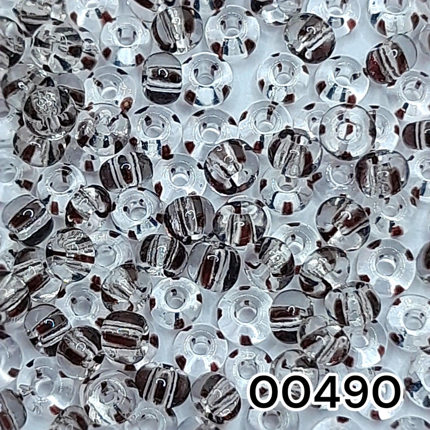 00490 Czech Seed Beads Preciosa Rocailes Crystal Striped - VadymShop