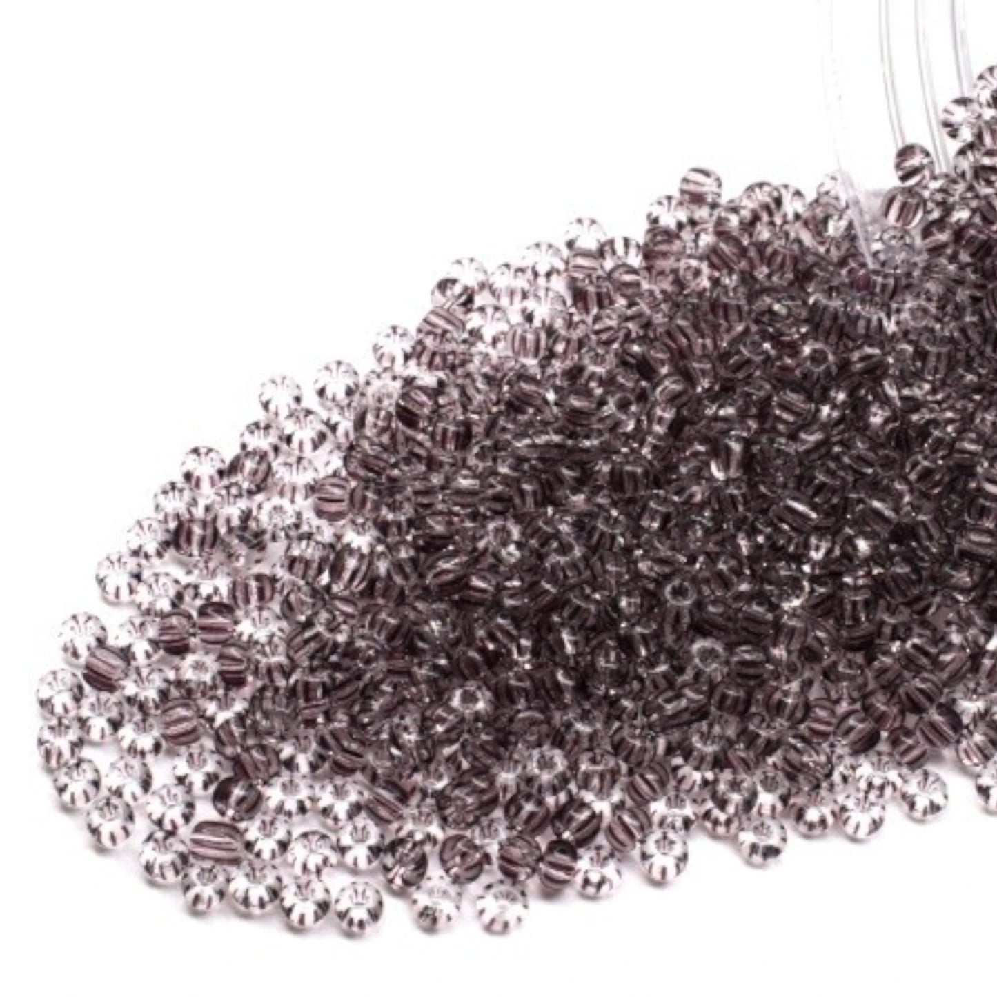 00491 Czech Seed Beads Preciosa Rocailles Crystal Striped