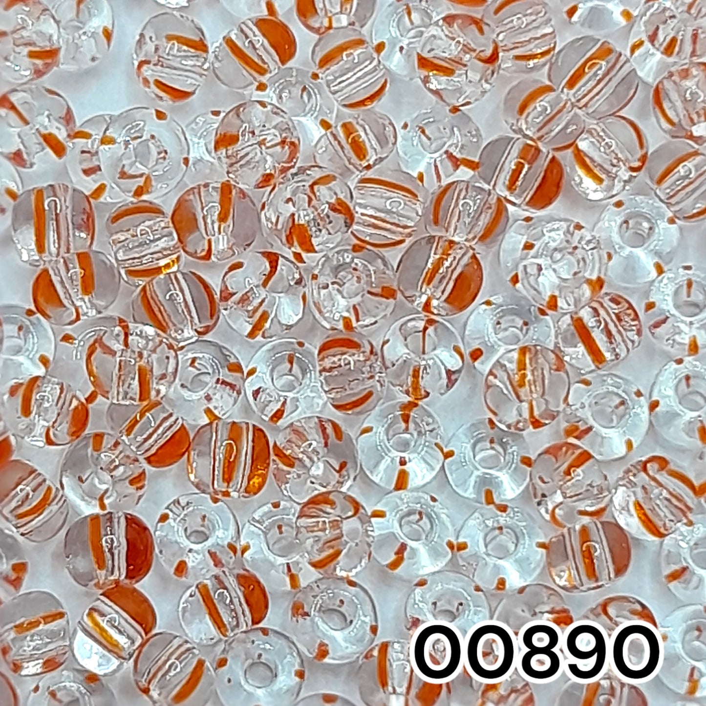 00890 Czech Seed Beads Preciosa Rocailes Crystal Striped - VadymShop