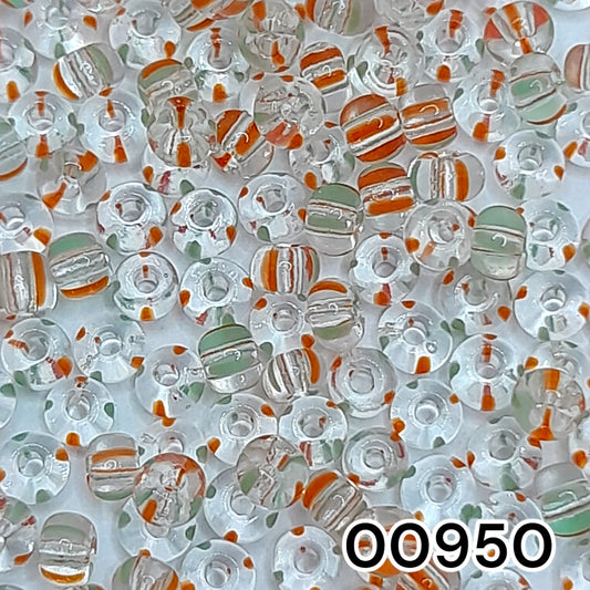 00950 Czech Seed Beads Preciosa Rocailes Crystal Striped - VadymShop