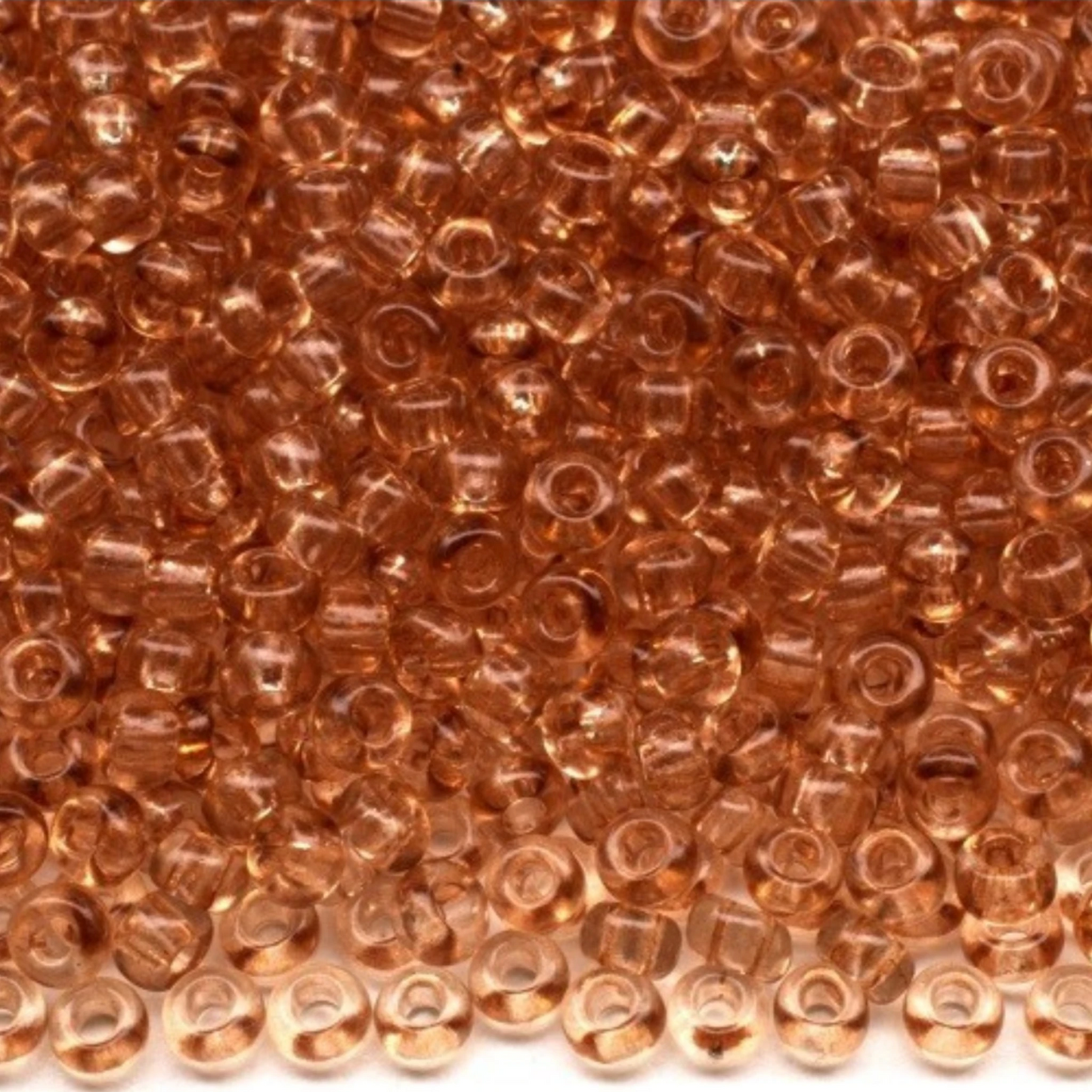 10/0 01111 Preciosa tjekkiske glasperler Rocailles 2,3 mm. Brun krystal - Solgel farvet.