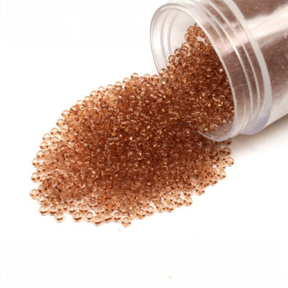 10/0 01111 Preciosa tjekkiske glasperler Rocailles 2,3 mm. Brun krystal - Solgel farvet.