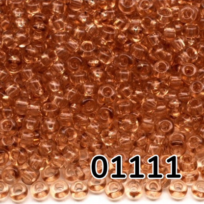 10/0 01111 Preciosa tjekkiske glasperler Rocailles 2,3 mm. Brun krystal - Solgel farvet.