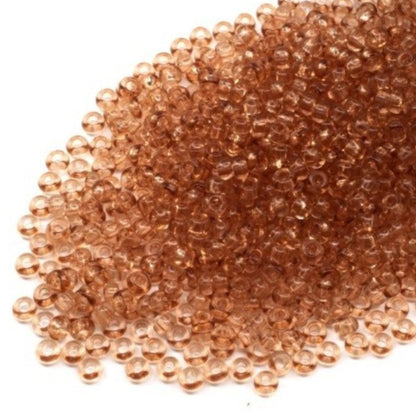 10/0 01111 Preciosa tjekkiske glasperler Rocailles 2,3 mm. Brun krystal - Solgel farvet.