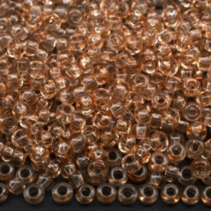10/0 01111 Preciosa tjekkiske glasperler Rocailles 2,3 mm. Brun krystal - Solgel farvet.