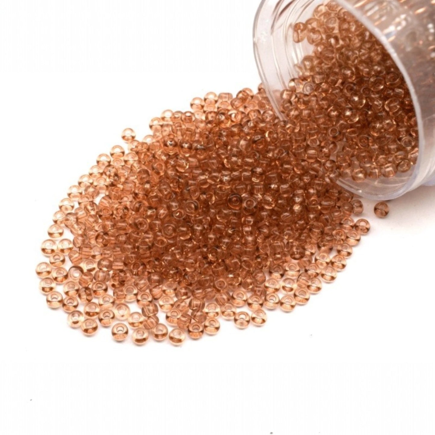 10/0 01112 Preciosa tjekkiske glasperler Rocailles 2,3 mm. Brun krystal - Solgel farvet.
