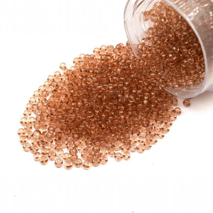 10/0 01112 Preciosa tjekkiske glasperler Rocailles 2,3 mm. Brun krystal - Solgel farvet.