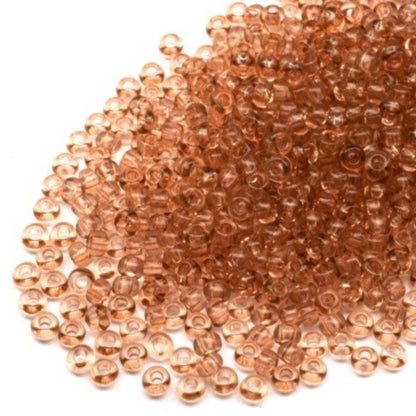 10/0 01112 Preciosa tjekkiske glasperler Rocailles 2,3 mm. Brun krystal - Solgel farvet.