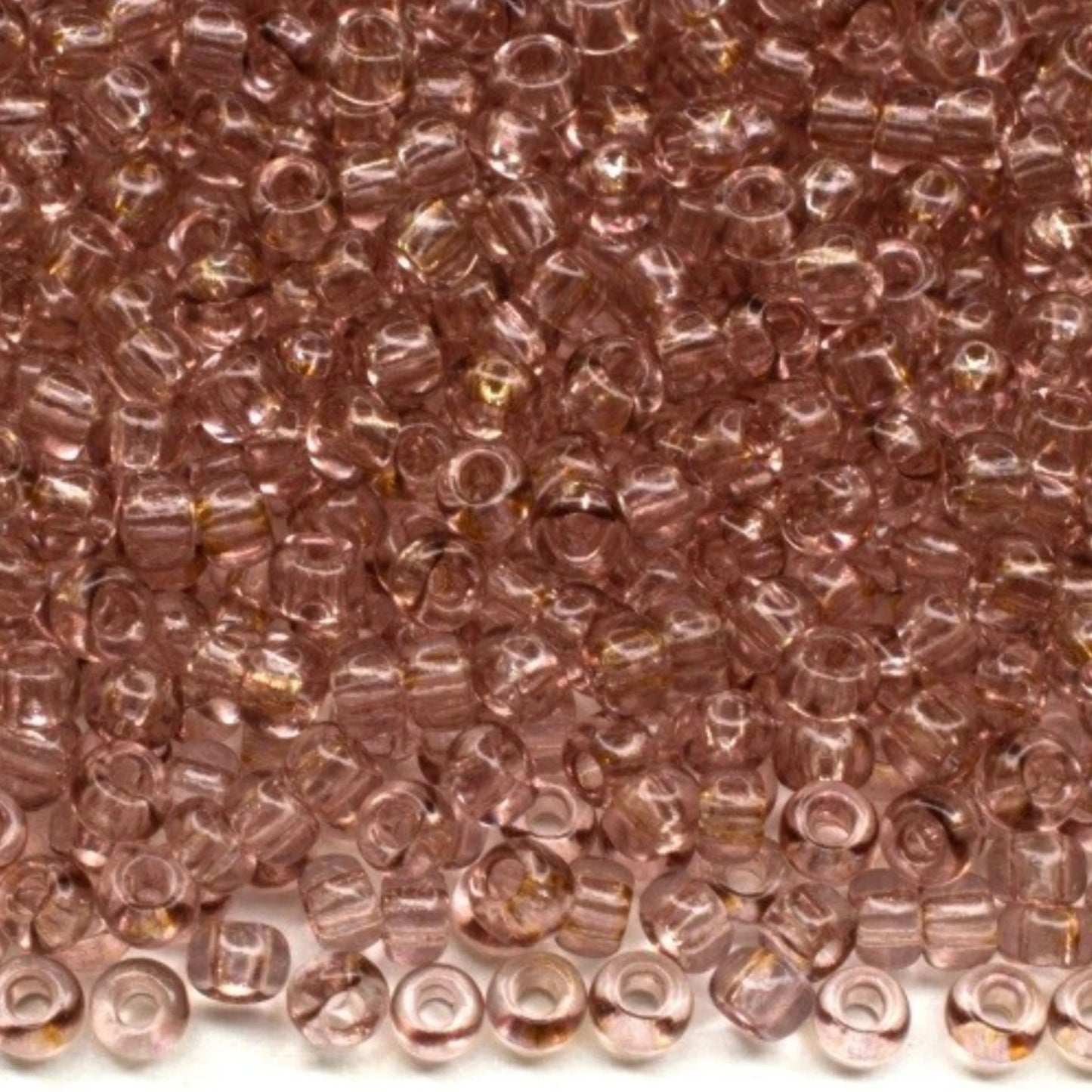 10/0 01113 Preciosa tjekkiske glasperler Rocailles 2,3 mm. Brun krystal - Solgel farvet.