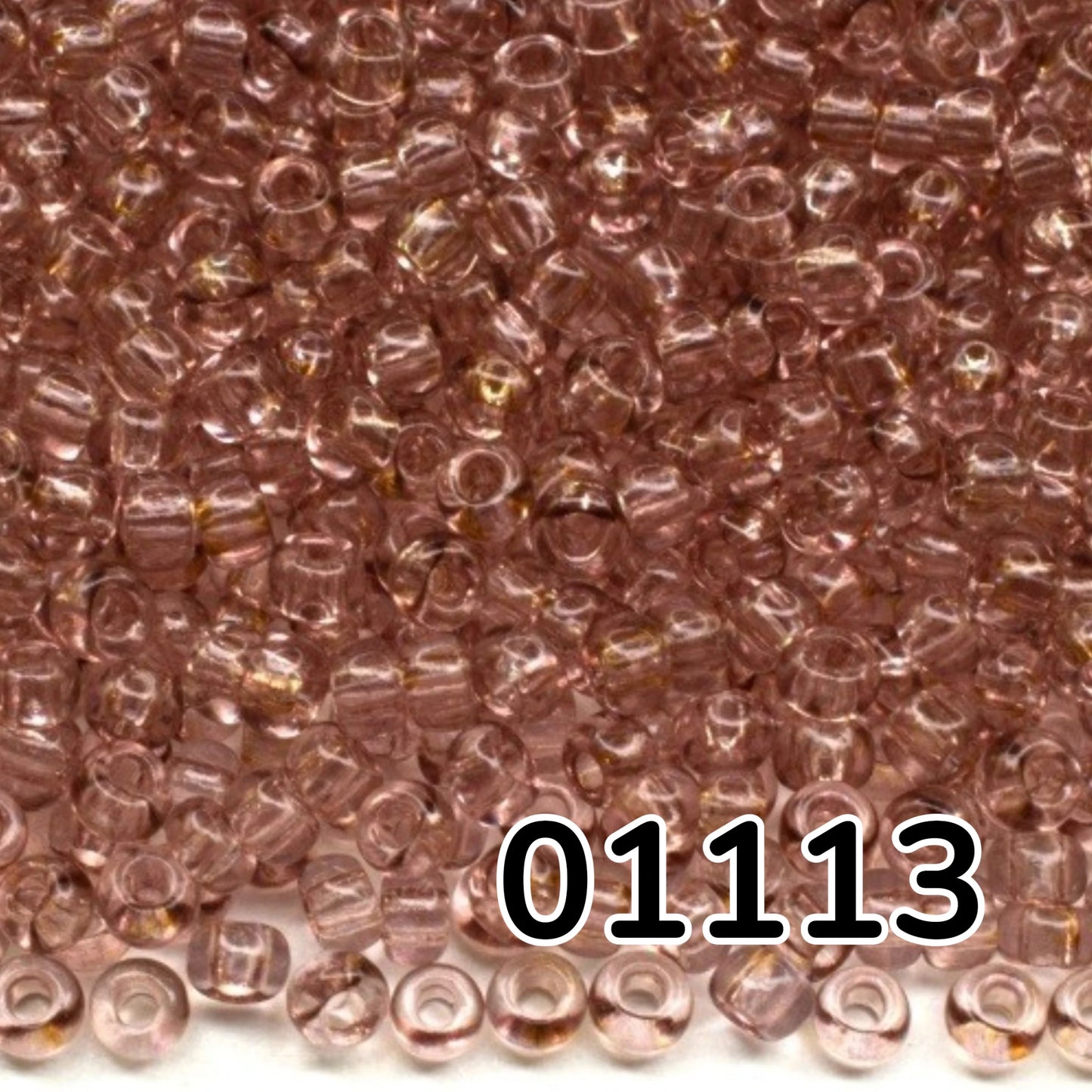 10/0 01113 Preciosa tjekkiske glasperler Rocailles 2,3 mm. Brun krystal - Solgel farvet.