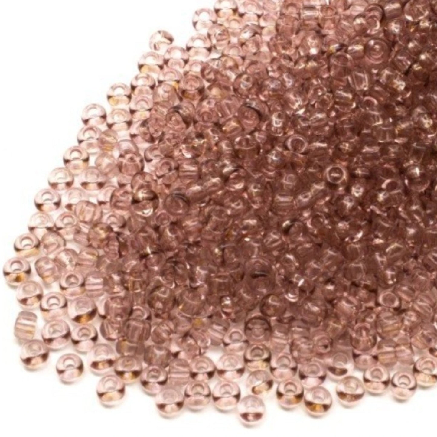 10/0 01113 Preciosa tjekkiske glasperler Rocailles 2,3 mm. Brun krystal - Solgel farvet.