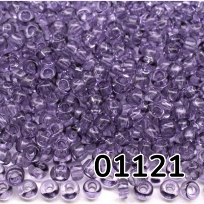 10/0 01121 Preciosa Çek Cam Kum Boncuğu Rocaille Boncuk 2.3mm. Menekşe Kristal - Soljel Boyalı.