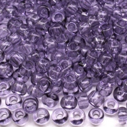 10/0 01121 Preciosa Çek Cam Kum Boncuğu Rocaille Boncuk 2.3mm. Menekşe Kristal - Soljel Boyalı.