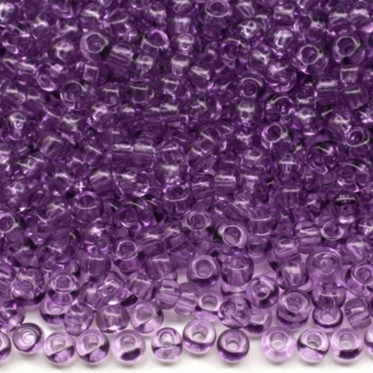 Perles de Rocaille en verre tchèque Preciosa 10/0 01122, 2,3 mm. Cristal violet - Teint Solgel.