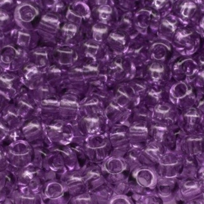 Perles de Rocaille en verre tchèque Preciosa 10/0 01122, 2,3 mm. Cristal violet - Teint Solgel.