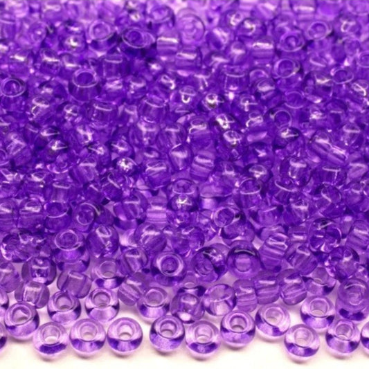 10/0 01123 Preciosa Çek Cam Kum Boncuğu Rocaille Boncuk 2.3mm. Menekşe Kristal - Soljel Boyalı.