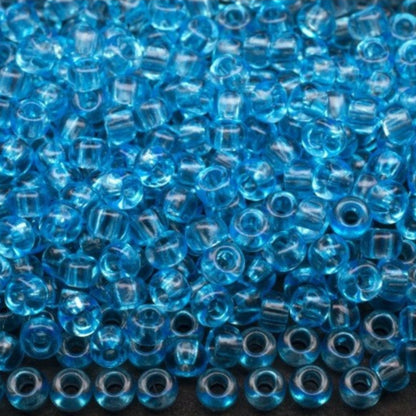 10/0 01134 Preciosa tschechische Glasperlen Rocailles 2,3 mm. Blau Kristall - Solgel gefärbt.