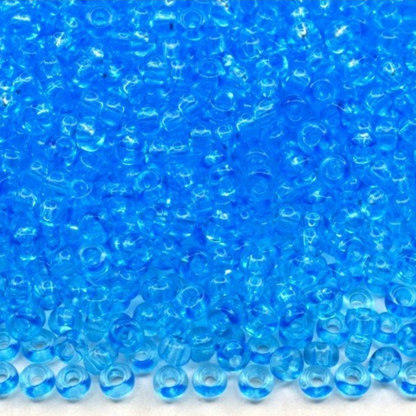 10/0 01134 Preciosa tschechische Glasperlen Rocailles 2,3 mm. Blau Kristall - Solgel gefärbt.