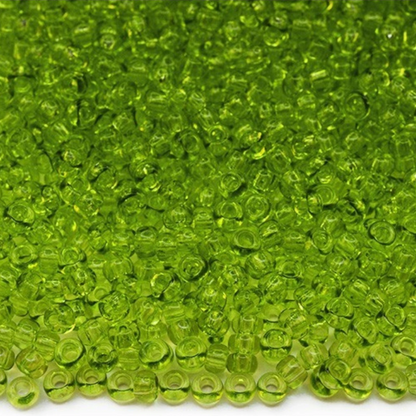 Missangas/Miçangas Pequenas (contas miúdas) de Vidro Checo Preciosa 10/0 01154 Rocaille 2,3 mm. Cristal Verde - Tingido por Solgel.