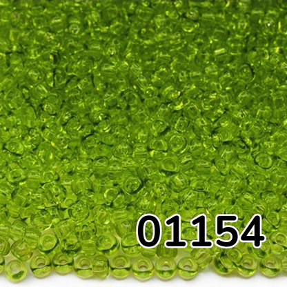 Missangas/Miçangas Pequenas (contas miúdas) de Vidro Checo Preciosa 10/0 01154 Rocaille 2,3 mm. Cristal Verde - Tingido por Solgel.