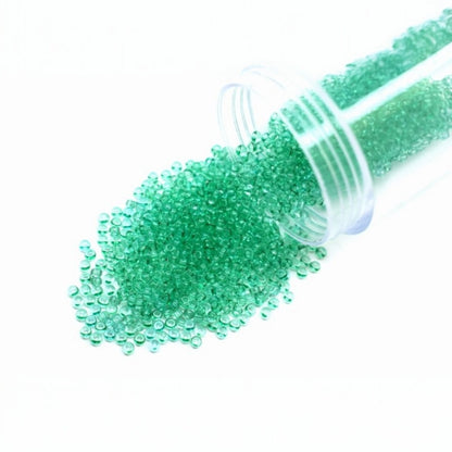 Missangas/Miçangas Pequenas (contas miúdas) de Vidro Checo Preciosa 10/0 01164 Rocaille 2,3 mm. Cristal Verde - Tingido por Solgel.