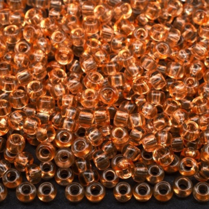 Perles de verre tchèque Preciosa 10/0 01185 de Rocaille 2,3 mm. Cristal orange - Teint Solgel.