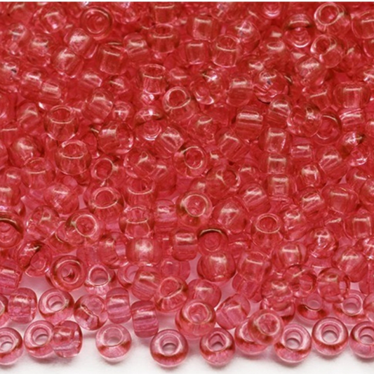 10/0 01193 Preciosa čekų stiklo karoliukai rokajaus 2,3 mm. Raudonas kristalas – Solgel dažytas.