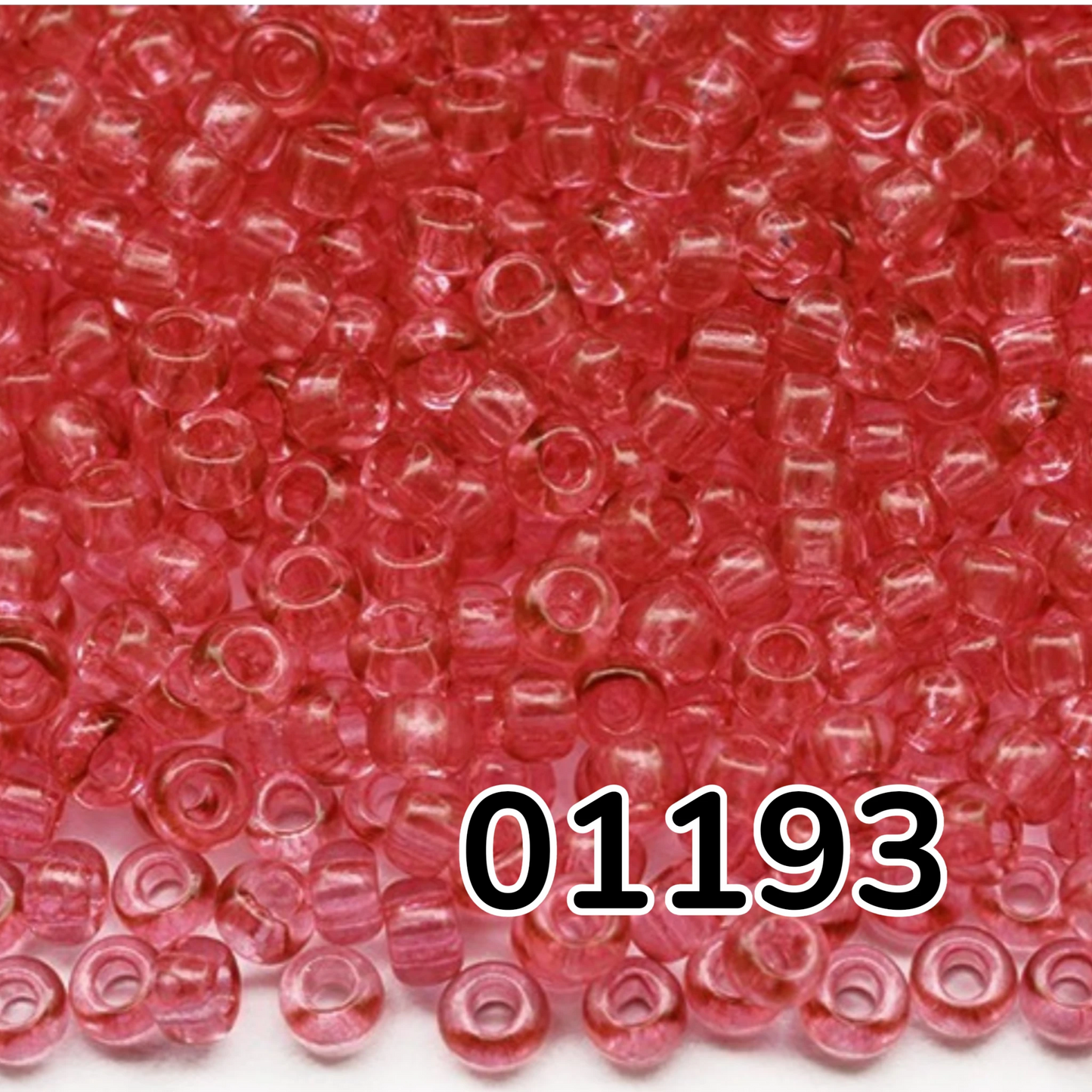 10/0 01193 Preciosa tsjekkiske glass Små perler Rocailleperler 2,3 mm. Rød krystall - Solgel-farget.