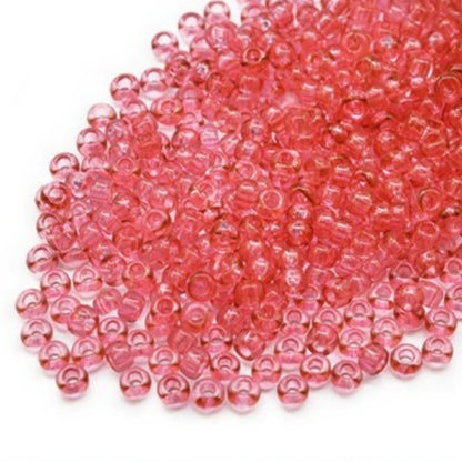 10/0 01193 Preciosa tsjekkiske glass Små perler Rocailleperler 2,3 mm. Rød krystall - Solgel-farget.